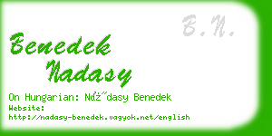 benedek nadasy business card